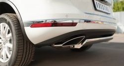 13 999 р. Защита заднего бампера (Ø75x42 мм, нержавейка) Russtal Volkswagen Touareg NF рестайлинг (2014-2018)  с доставкой в г. Пермь. Увеличить фотографию 3
