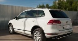 13 999 р. Защита заднего бампера (Ø75x42 мм, нержавейка) Russtal Volkswagen Touareg NF рестайлинг (2014-2018)  с доставкой в г. Пермь. Увеличить фотографию 4