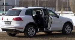 2 559 р. Накладки на порожки автомобиля RA Volkswagen Touareg NF рестайлинг (2014-2018) (Комплект (4 шт.))  с доставкой в г. Пермь. Увеличить фотографию 2