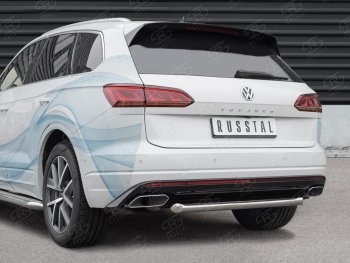 17 999 р. Защита заднего бампера (Ø63 мм, нержавейка) SLITKOFF  Volkswagen Touareg  CR (2018-2025)  с доставкой в г. Пермь. Увеличить фотографию 2