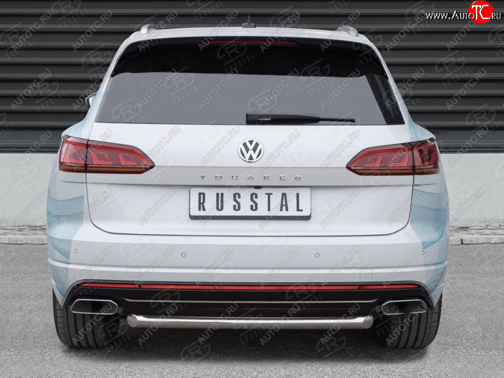 17 999 р. Защита заднего бампера (Ø63 мм, нержавейка) SLITKOFF  Volkswagen Touareg  CR (2018-2025)  с доставкой в г. Пермь