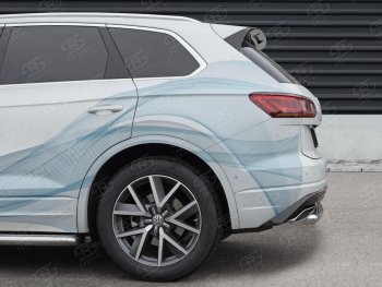 17 999 р. Защита заднего бампера (Ø63 мм, нержавейка) SLITKOFF  Volkswagen Touareg  CR (2018-2025)  с доставкой в г. Пермь. Увеличить фотографию 3