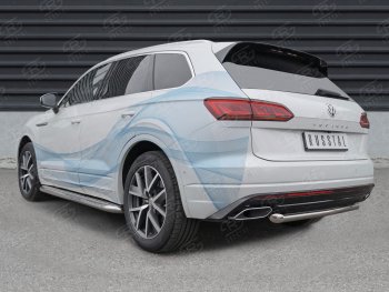 17 999 р. Защита заднего бампера (Ø63 мм, нержавейка) SLITKOFF  Volkswagen Touareg  CR (2018-2025)  с доставкой в г. Пермь. Увеличить фотографию 4