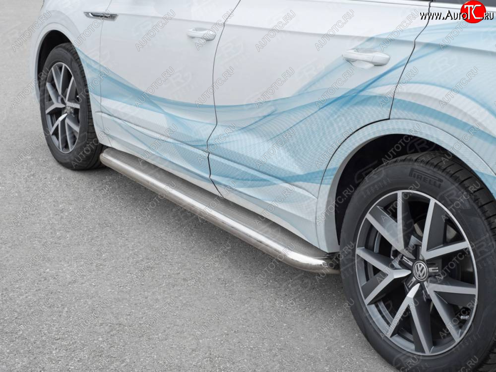 43 999 р. Пороги SLITKOFF d63 с листом  Volkswagen Touareg  CR (2018-2025) (лист нержавейка, проф. нержавейка)  с доставкой в г. Пермь