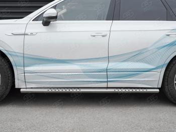 19 399 р. Защита порогов (Ø120х60 мм с проступью, нержавейка) Russtal Volkswagen Touareg CR (2018-2025)  с доставкой в г. Пермь. Увеличить фотографию 2