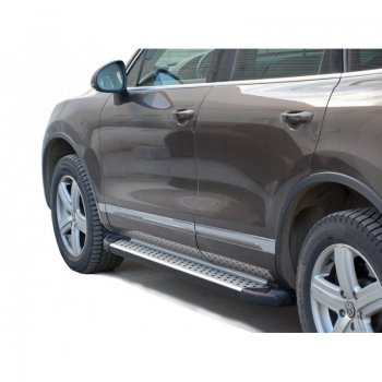 Порожки для ног Бумер (алюминий) Volkswagen Touareg 2 NF дорестайлинг (2010-2014)