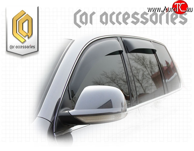 2 199 р. Комплект дефлекторов окон CA Plastic Volkswagen Touareg GP рестайлинг (2006-2010) (Classic полупрозрачный, Без хром.молдинга)  с доставкой в г. Пермь