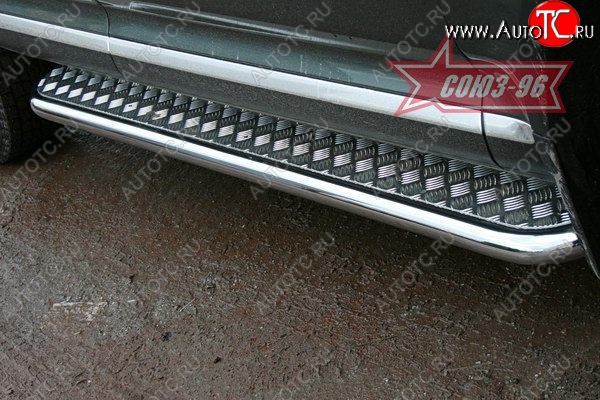 16 739 р. Защита порогов с листом Souz-96 (d60). Volkswagen Touareg GP рестайлинг (2006-2010)  с доставкой в г. Пермь