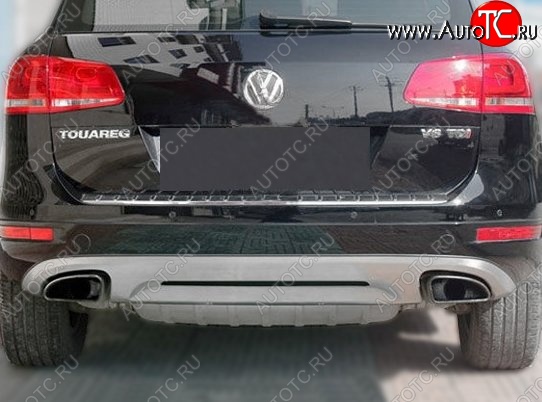 22 499 р. Накладка на задний бампер CT v2 Volkswagen Touareg 2 NF дорестайлинг (2010-2014) (Неокрашенная)  с доставкой в г. Пермь