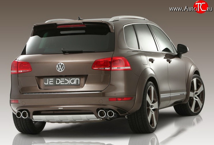 23 049 р. Накладка Je Design на задний бампер 7P Volkswagen Touareg NF дорестайлинг (2010-2014) (Комплект накладок, Неокрашенная)  с доставкой в г. Пермь