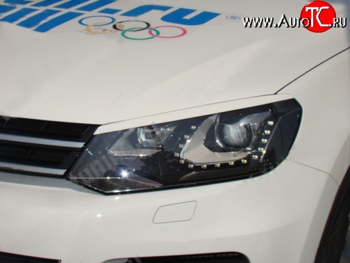 1 149 р. Реснички на фары Sport  Volkswagen Touareg  NF (2010-2014) дорестайлинг (Неокрашенные)  с доставкой в г. Пермь
