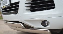 16 849 р. Защита переднего бампера (2 трубыØ75х42 мм, нержавейка) Russtal Volkswagen Touareg NF дорестайлинг (2010-2014)  с доставкой в г. Пермь. Увеличить фотографию 3