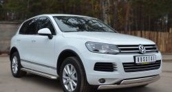 16 849 р. Защита переднего бампера (2 трубыØ75х42 мм, нержавейка) Russtal Volkswagen Touareg NF дорестайлинг (2010-2014)  с доставкой в г. Пермь. Увеличить фотографию 4