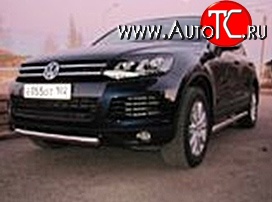 6 999 р. Одинарная защита переднего бампера d76 мм Металл Дизайн  Volkswagen Touareg  NF (2010-2014) дорестайлинг (полированная нержавейка)  с доставкой в г. Пермь