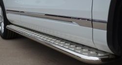 24 649 р. Широкая защита порогов SLITKOFF  Volkswagen Touareg  NF (2010-2014) дорестайлинг  с доставкой в г. Пермь. Увеличить фотографию 3
