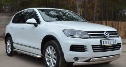 24 649 р. Широкая защита порогов SLITKOFF  Volkswagen Touareg  NF (2010-2014) дорестайлинг  с доставкой в г. Пермь. Увеличить фотографию 4
