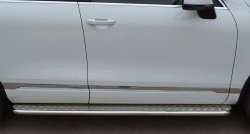 Широкая защита порогов SLITKOFF Volkswagen Touareg NF дорестайлинг (2010-2014)