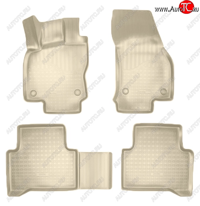 3 069 р. Коврики салонные Noplast (3D)  Volkswagen Touran  2T (2015-2025) дорестайлинг минивэн (Бежевые)  с доставкой в г. Пермь
