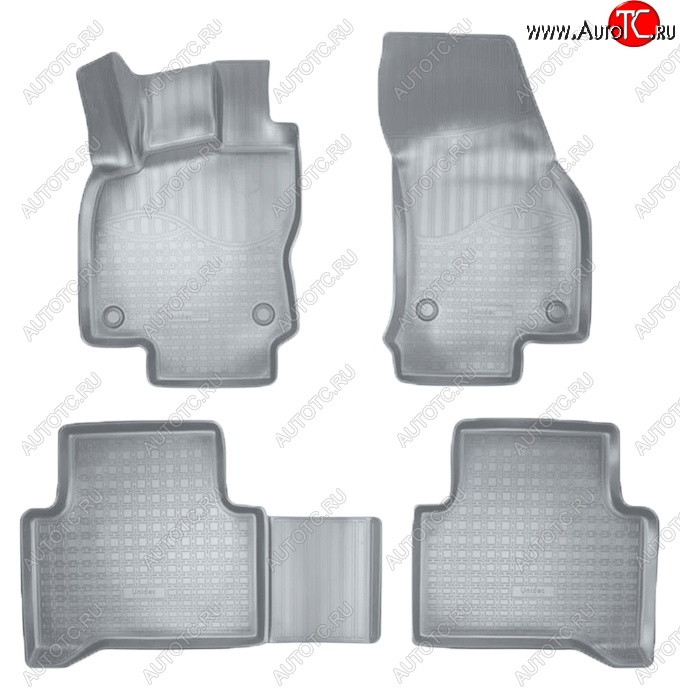 3 069 р. Коврики салонные Noplast (3D)  Volkswagen Touran  2T (2015-2025) дорестайлинг минивэн (Серые)  с доставкой в г. Пермь