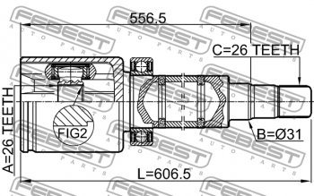 8 699 р. Правый шрус внутренний передний Febest (26X31X26) Volvo S70 (1996-2000)  с доставкой в г. Пермь. Увеличить фотографию 2
