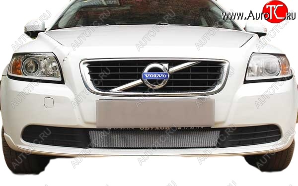 1 469 р. Защитная сетка радиатора Russtal Volvo S40 MS седан дорестайлинг (2004-2007) (Чёрная)  с доставкой в г. Пермь