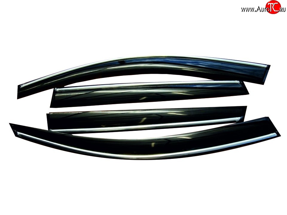 2 199 р. Комплект дефлекторов окон SkyLine (хром молдинг) Volvo S60 FS седан дорестайлинг (2010-2013)  с доставкой в г. Пермь