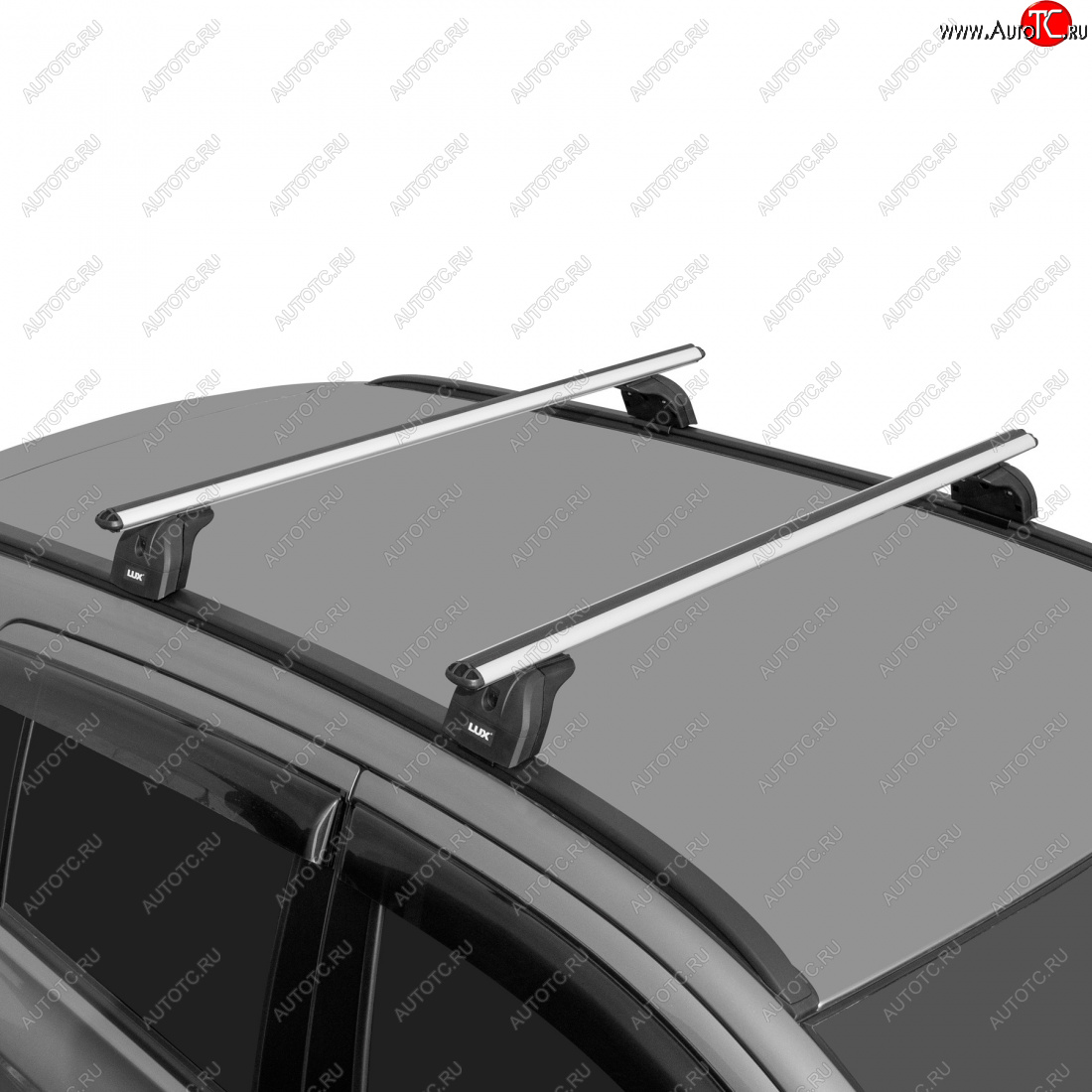 15 489 р. Багажник на крышу с низкими рейлингами сборе LUX  Volvo XC60 (2008-2017)  дорестайлинг,  рестайлинг (дуги аэро-классик 120 см, с замком, серебро)  с доставкой в г. Пермь