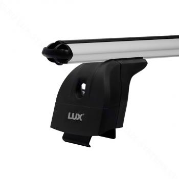 15 489 р. Багажник на крышу с низкими рейлингами сборе LUX  Volvo XC60 (2008-2017)  дорестайлинг,  рестайлинг (дуги аэро-классик 120 см, с замком, серебро)  с доставкой в г. Пермь. Увеличить фотографию 3