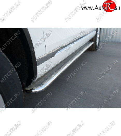 35 549 р. Широкая защита порогов с трубой d42 мм SLITKOFF v3 Volvo XC60  рестайлинг (2013-2017)  с доставкой в г. Пермь
