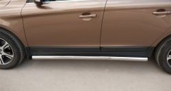 70 999 р. Защита порогов из круглой трубы диаметром 63 мм Russtal Volvo XC60  рестайлинг (2013-2017) (Защита порогов с со скосами на торцах (вариант 1))  с доставкой в г. Пермь. Увеличить фотографию 10