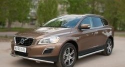 70 999 р. Защита порогов из круглой трубы диаметром 63 мм Russtal Volvo XC60  рестайлинг (2013-2017) (Защита порогов с со скосами на торцах (вариант 1))  с доставкой в г. Пермь. Увеличить фотографию 2