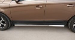70 999 р. Защита порогов из круглой трубы диаметром 63 мм Russtal Volvo XC60  рестайлинг (2013-2017) (Защита порогов с со скосами на торцах (вариант 1))  с доставкой в г. Пермь. Увеличить фотографию 3