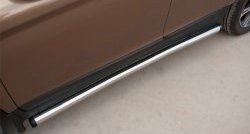 70 999 р. Защита порогов из круглой трубы диаметром 63 мм Russtal Volvo XC60  рестайлинг (2013-2017) (Защита порогов с со скосами на торцах (вариант 1))  с доставкой в г. Пермь. Увеличить фотографию 6