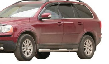 Защита порогов ТехноСфера (Техно Сфера) (нержавейка, с проступью, d76 mm) Volvo XC90  C (2006-2014) 1-ый рестайлинг, 2-ой рестайлинг