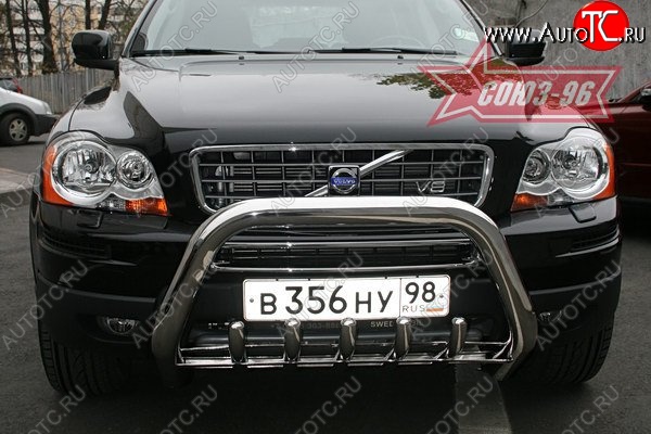 28 169 р. Защита переднего бампера Souz-96 (d76) Volvo XC90 C 1-ый рестайлинг (2006-2009)  с доставкой в г. Пермь