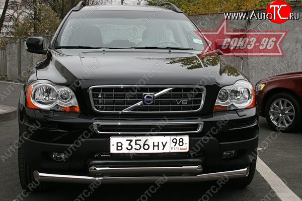 16 379 р. Защита переднего бампера двойная Souz-96 (d76/60) Volvo XC90 C 1-ый рестайлинг (2006-2009)  с доставкой в г. Пермь