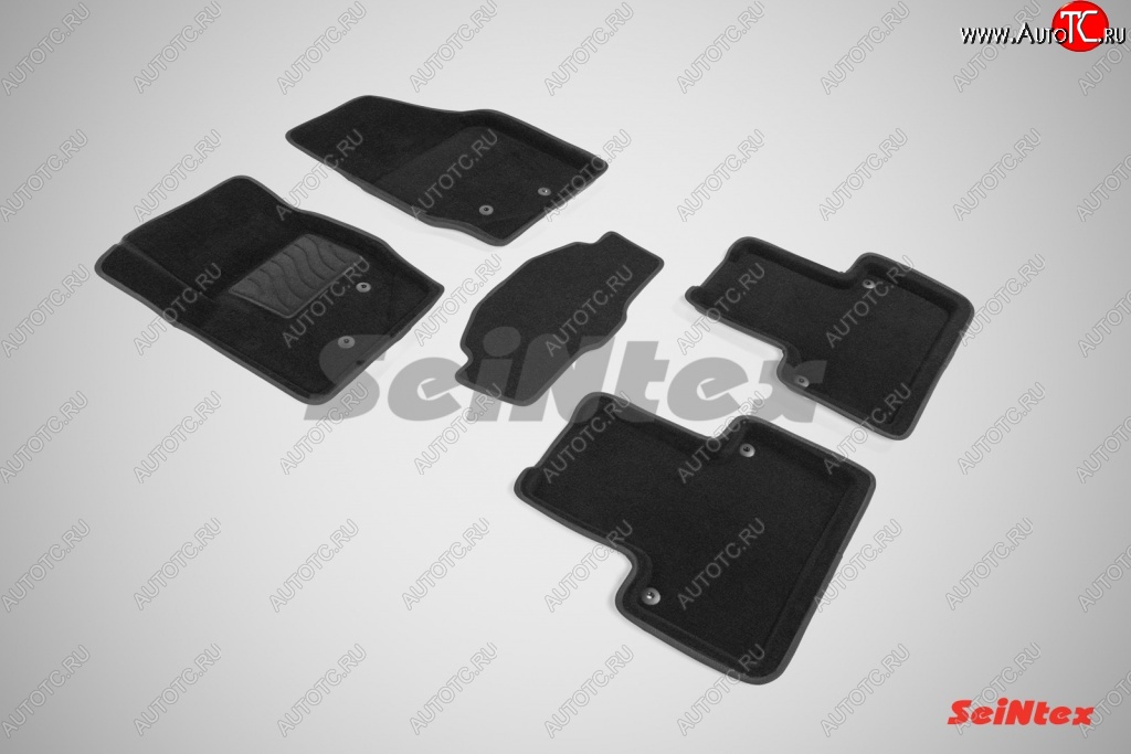 5 699 р. Износостойкие коврики в салон 3D VOLVO XC-90 черные (компл) Volvo XC90 C 1-ый рестайлинг (2006-2009)  с доставкой в г. Пермь