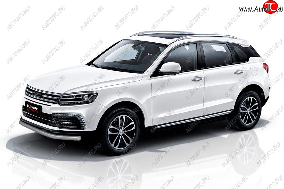 6 999 р. Защита переднего бампера Slitkoff (d57 мм)  Zotye Coupa  B11F (2019-2021) (Сталь с полимерным покрытием. Цвет: серебристый)  с доставкой в г. Пермь