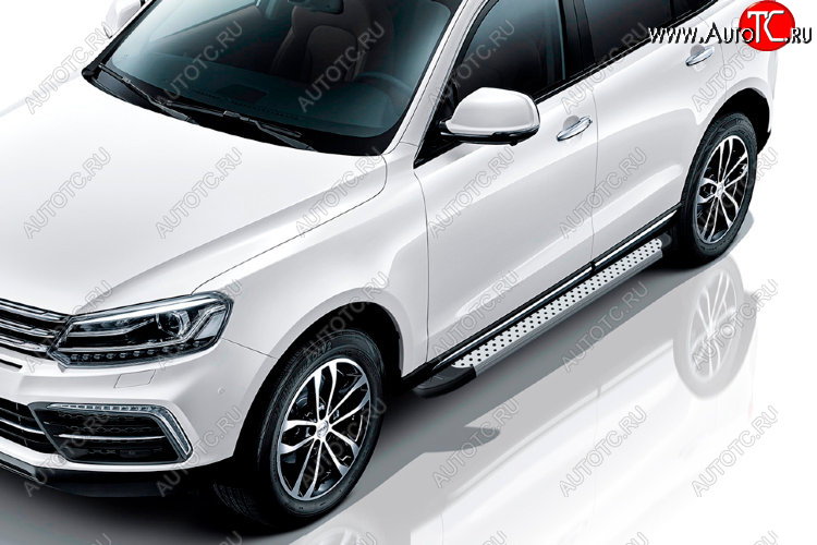 17 399 р. Пороги алюминиевые Slitkoff  Zotye Coupa  B11F (2019-2021) (Standart Silver)  с доставкой в г. Пермь