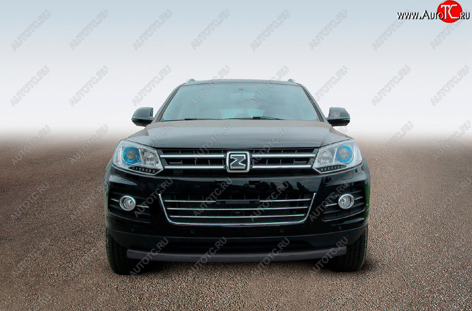 10 699 р. Защита переднего бампера Slitkoff (Ø57 мм, радиусная)  Zotye T600 (2014-2021) (Сталь с полимерным покрытием в цвет: черный)  с доставкой в г. Пермь