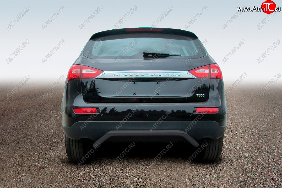 10 299 р. Защита заднего бампера Slitkoff (Ø57 мм, скоба)  Zotye T600 (2014-2021) (Сталь с полимерным покрытием в цвет: черный)  с доставкой в г. Пермь