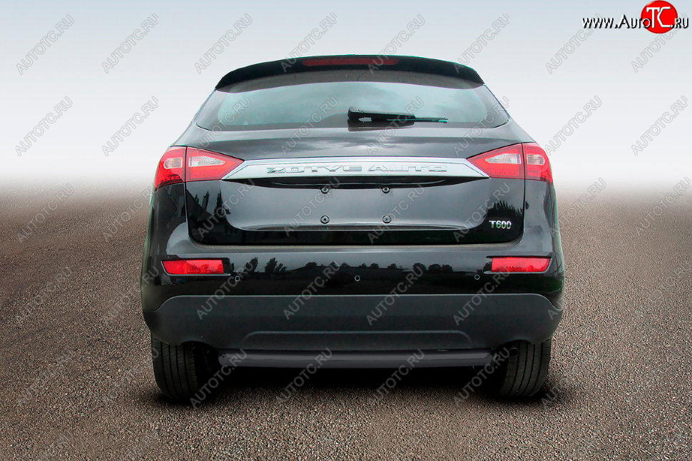 8 899 р. Защита заднего бампера Slitkoff (Ø57 мм, радиусная)  Zotye T600 (2014-2021) (Сталь с полимерным покрытием в цвет: черный )  с доставкой в г. Пермь